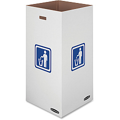 Bankers Box Waste & Recycling Bins Internal Dimensions: 18" Width x 18" Depth x 36" Height - External Dimensions: 18.4" Width x 18.4" Depth x 36.4" Height - 50 gal - Corrugated Paper - White, Green - Recycled - 10 / Carton (7320201)