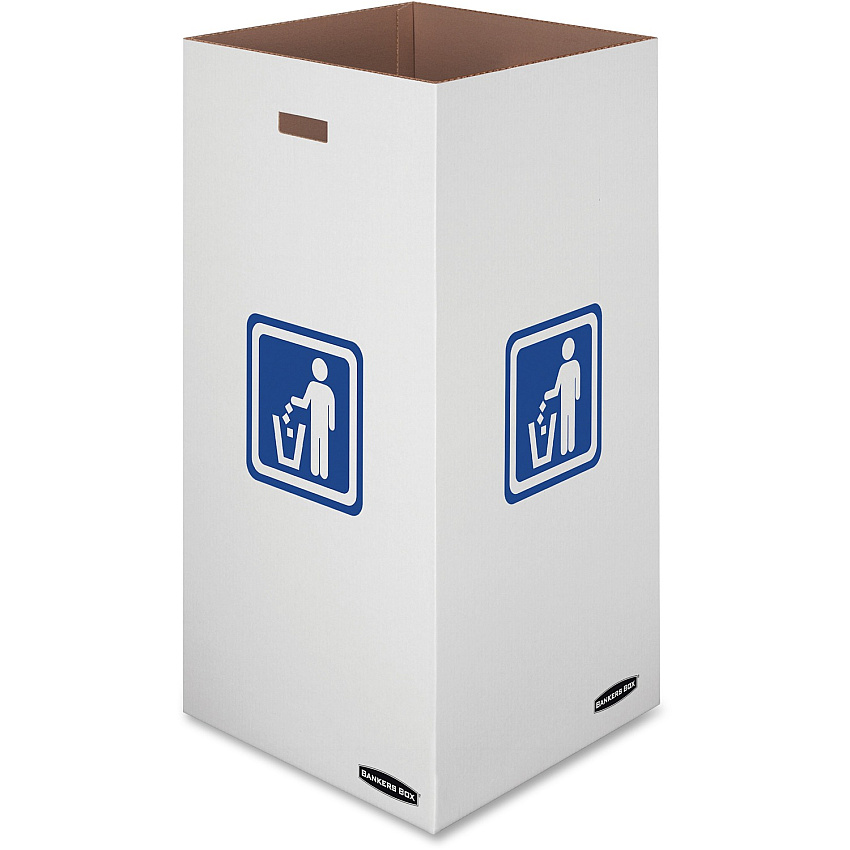 Bankers Box Waste & Recycling Bins Internal Dimensions: 18" Width x 18" Depth x 36" Height - External Dimensions: 18.4" Width x 18.4" Depth x 36.4" Height - 50 gal - Corrugated Paper - White, Green - Recycled - 10 / Carton (7320201)