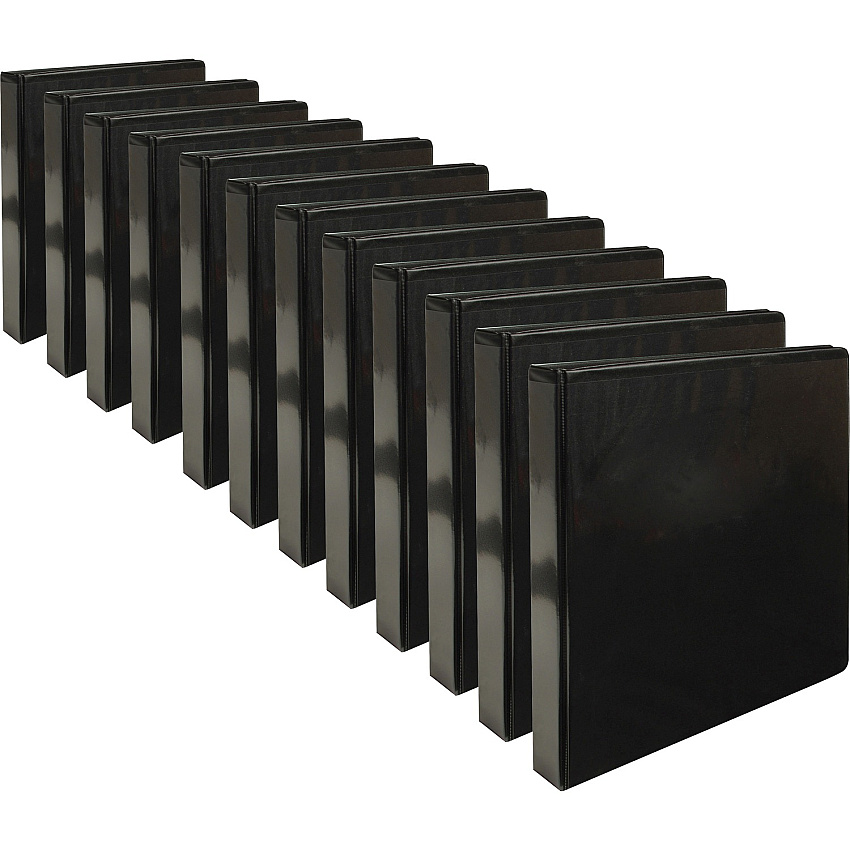 Business Source Round-ring View Binder 1" Binder Capacity - Letter - 8 1/2" x 11" Sheet Size - 225 Sheet Capacity - Fastener: Round Ring - Pocket: 2, Internal - Chipboard, Polypropylene - Black - Non-glare, Sturdy, Exposed Rivet, Durable, Cle (BSN09952CT)