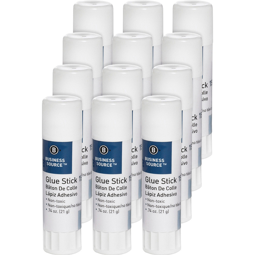 Business Source Glue Stick 0.74 oz - White - 12 / Pack (BSN15787PK)