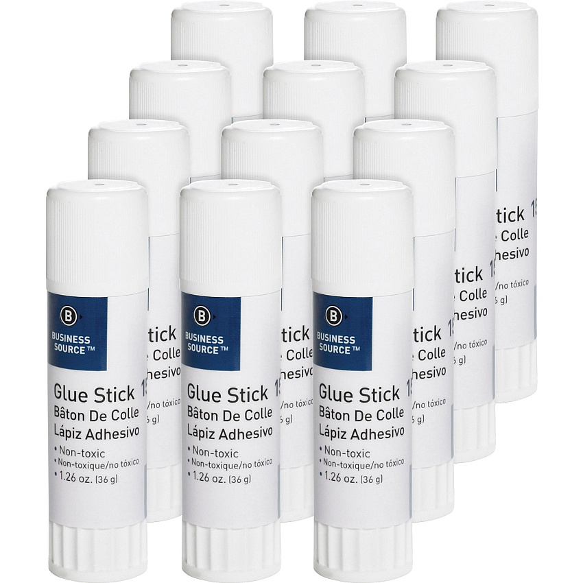 Business Source Glue Stick 1.26 oz - White - 12 / Pack (BSN15788PK)