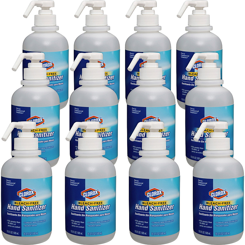 Clorox Commercial Solutions Hand Sanitizer 16.91 fl oz - Pump Bottle Dispenser - Kill Germs - Hand - Moisturizing - Clear - Non-sticky, Non-greasy - 12 / Carton (02176CT)
