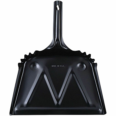 Genuine Joe Heavy-Duty Metal Dustpan 12" Wide - Steel - Black - 1 Each (GJO58143)