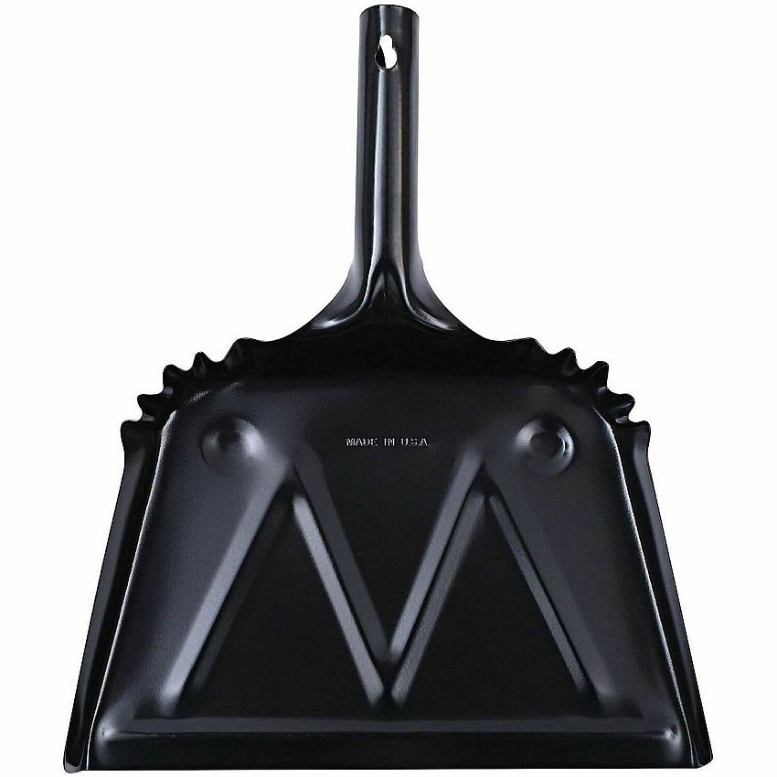 Genuine Joe Heavy-Duty Metal Dustpan 12" Wide - Steel - Black - 1 Each (GJO58143)