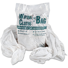 Bag A Rags Cotton Wiping Cloths For Multipurpose - Absorbent, Lint-free - White - 12 / Carton (00070CT)
