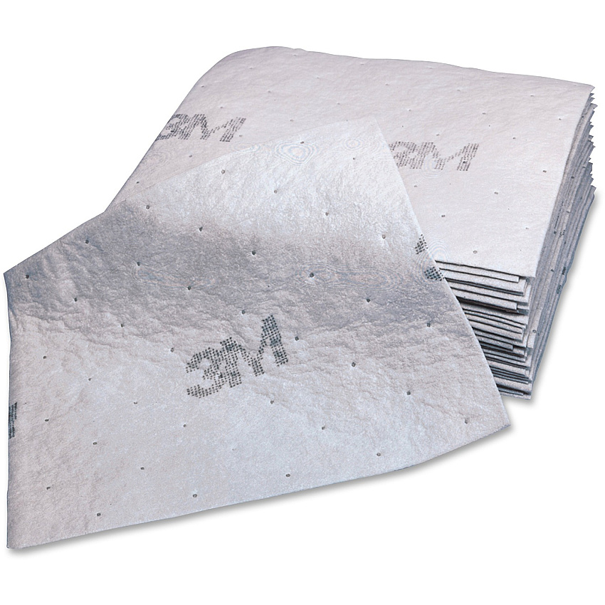 3M Maintenance Sorbent Pads 15.5" Width x 20.5" Length - 100 / Carton - Scrim - White (MPD1520DD)