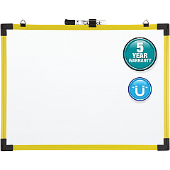 Quartet Industrial Magnetic Whiteboard 72" (6 ft) Width x 48" (4 ft) Height - White Painted Steel Surface - Bright Yellow Aluminum Frame - Rectangle - Horizontal - Magnetic - 1 Each (724127)