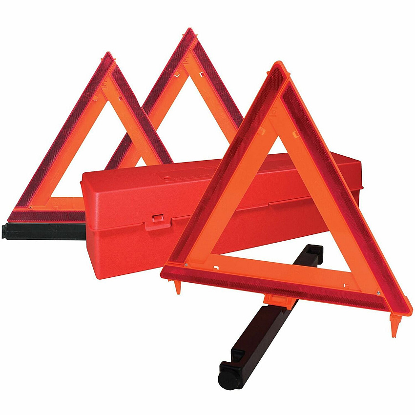 Deflecto Emergency Warning Triangle Kit 17.3" Width x 16.5" Height - Triangle Shape - Reflective, Non-flammable - Outdoor - Orange, Red - 1 Each (73071100)
