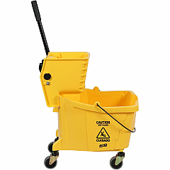 Genuine Joe 35-quart Side Press Mop Bucket & Wringer Combo 8.75 gal - Caster - 21" x 16" x 14" - Yellow - 1 Each (GJO02347)