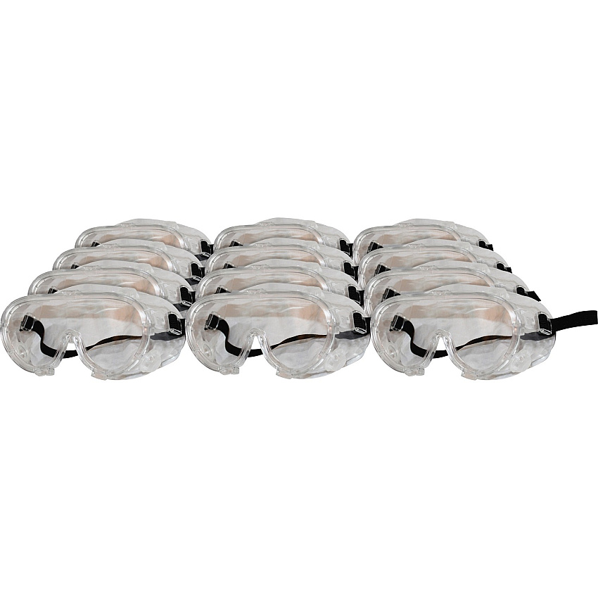 ProGuard Classic 808 Series Safety Goggles Universal - Ultraviolet, Splash, Impact, Chemical Protection - Polyvinyl Chloride (PVC) - Clear - Anti-fog, High Visibility, Adjustable, Elastic Headband, Lightweight, Comfortable - 12 / Box (7321)