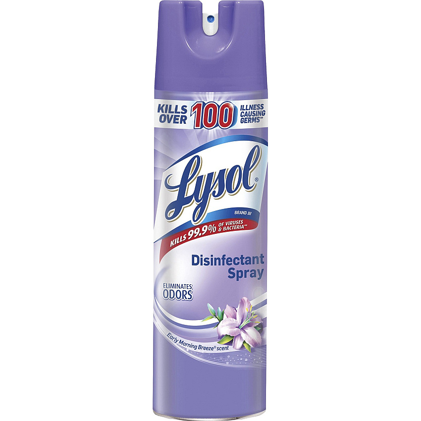 Lysol Early Morning Breeze Disinfectant Spray For Multipurpose - 19 fl oz (0.6 quart) - Early Morning Breeze Scent - Recommended For: Germs Remover, Odor Remover, Fungi Remover, Virus Remover, Bacteria Remover - Anti-bacterial, Deodorize - Clear (80834CT)