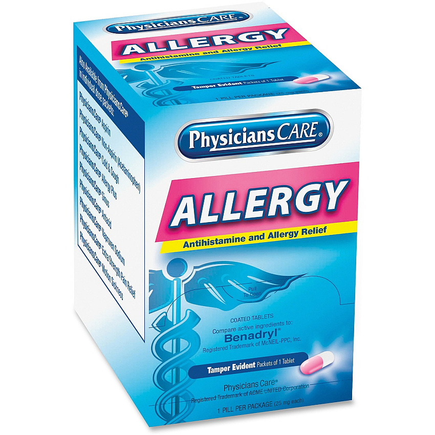 PhysiciansCare Allergy Relief Tablets For Allergy - 1/Packet - 50 / Box (90036)
