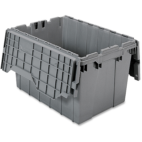 Akro-Mils Attached Lid Storage Container Internal Dimensions: 12" Height - External Dimensions: 21.5" Length x 15" Width x 12.5" Height - 65 lb - 12 gal - Padlock, String/Button Tie Closure - Stackable - Plastic, Polymer - Gray - For File - 1  (39120GREY)