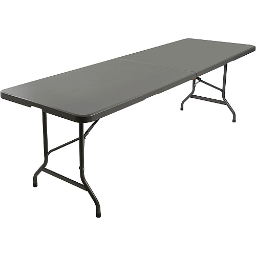 Iceberg IndestrucTable TOO Bifold Table Rectangle Top - Contemporary Style - Height Adjustable - 96" Table Top Length x 30" Table Top Width x 2" Table Top Thickness - 29" Height - Indoor, Outdoor - Charcoal, Powder Coated - Tubular Steel - High-de (65477)