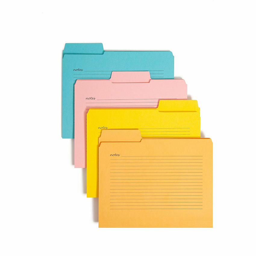 Smead SuperTab 1/3 Tab Cut Letter Recycled Fastener Folder 8 1/2" x 11" - 1 x 2K Fastener - Top Tab Location - 11 pt. - 2 Plys - Pink, Yellow, Goldenrod, Aqua - Preprinted, Reinforced, Durable, Labeling Area - 10% Recycled - 24 / Pack (11974)
