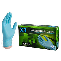 Ammex Blue Small Nitrile PF Gloves 3 mil Thickness - Small Size - For Right/Left Hand - Blue - Chlorinate, Textured, Latex-free - For Industrial, Janitorial Use, Food - 100 / Box (X342100) Ammex Blue Small Nitrile PF Gloves 3 mil Thickness - Small Size - For Right/Left Hand - Blue - Chlorinate, Textured, Latex-free - For Industrial, Janitorial Use, Food - 100 / Box (X342100)