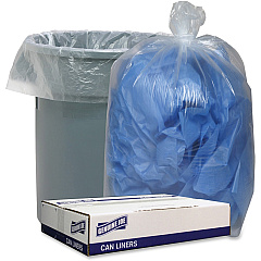 Genuine Joe Clear Low Density Can Liners 60 gal Capacity - 58" Length x 38" Width x 1.10 mil (28 Micron) Thickness - Low Density - Clear - Recycled - 100 / Carton (GJO29127)