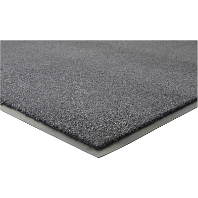 Genuine Joe Silver Series Indoor Entry Mat Building, Carpet, Hard Floor - 10 ft Length x 36" Width - Plush - Charcoal - 1 Each (GJO59459)