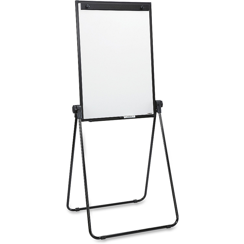 Lorell 2-sided Dry-Erase Easel with Flip-Chart Clip 36" (3 ft) Width x 24" (2 ft) Height - Melamine Surface - Black Steel Frame - Rectangle - 1 Each (LLR55629)