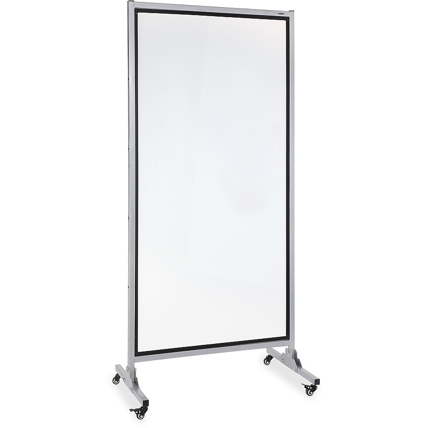 Lorell Double-sided Dry-Erase Easel/Room Divider 37.5" (3.1 ft) Width x 82.5" (6.9 ft) Height - White Steel Surface - Black Aluminum Frame - Rectangle - Magnetic - Casters - 1 Each (LLR55630)