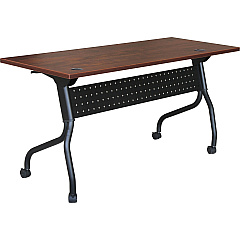 Lorell Flip Top Training Table Rectangle Top - Four Leg Base - 4 Legs - 48" Table Top Width x 23.60" Table Top Depth - 29.50" Height - Assembly Required - Cherry, Black - Melamine, Nylon - Metal Base Material - 1 Each (LLR59515) Lorell Flip Top Training Table Rectangle Top - Four Leg Base - 4 Legs - 48" Table Top Width x 23.60" Table Top Depth - 29.50" Height - Assembly Required - Cherry, Black - Melamine, Nylon - Metal Base Material - 1 Each (LLR59515)