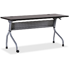 Lorell Flip Top Training Table Rectangle Top - Four Leg Base - 4 Legs - 60" Table Top Width x 23.50" Table Top Depth - 29.50" Height x 59" Width x 23.63" Depth - Assembly Required - Espresso, Silver - Melamine, Nylon - 1 Each (LLR60730) Lorell Flip Top Training Table Rectangle Top - Four Leg Base - 4 Legs - 60" Table Top Width x 23.50" Table Top Depth - 29.50" Height x 59" Width x 23.63" Depth - Assembly Required - Espresso, Silver - Melamine, Nylon - 1 Each (LLR60730)