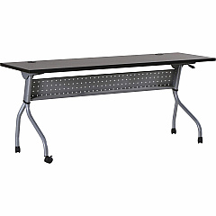 Lorell Flip Top Training Table Rectangle Top - Four Leg Base - 4 Legs - 72" Table Top Width x 23.50" Table Top Depth - 29.50" Height x 70.88" Width x 23.63" Depth - Assembly Required - Espresso, Silver - Melamine, Nylon - 1 Each (LLR60731) Lorell Flip Top Training Table Rectangle Top - Four Leg Base - 4 Legs - 72" Table Top Width x 23.50" Table Top Depth - 29.50" Height x 70.88" Width x 23.63" Depth - Assembly Required - Espresso, Silver - Melamine, Nylon - 1 Each (LLR60731)