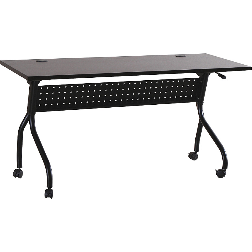 Lorell Flip Top Training Table Rectangle Top - Four Leg Base - 4 Legs - 48" Table Top Width x 23.50" Table Top Depth - 29.50" Height x 47.25" Width x 23.63" Depth - Assembly Required - Black, Espresso - Melamine, Nylon - 1 Each (LLR60732)
