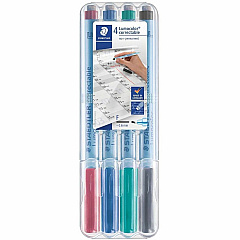 Lumocolor Correctable Marker Pens Refillable - Assorted Ink - Polypropylene Barrel - 4 / Set (305FWP41)