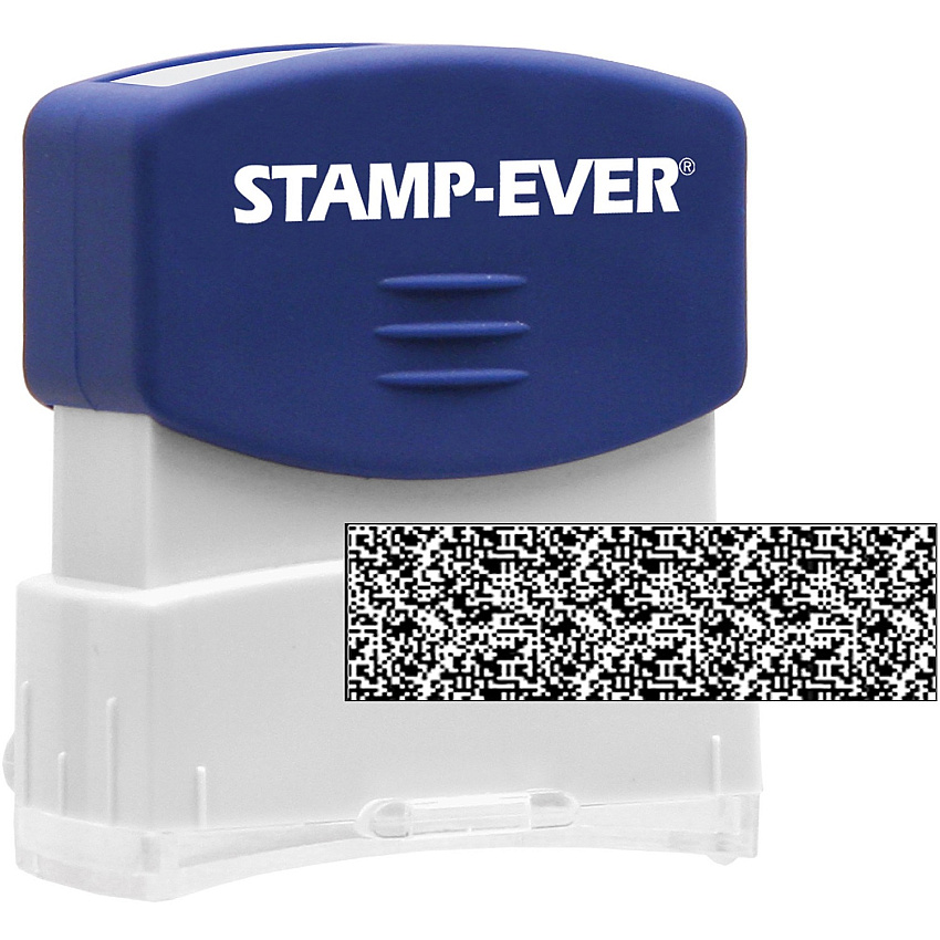 Stamp-Ever Pre-inked Security Block Stamp 1.69" Impression Width x 0.56" Impression Length - 50000 Impression(s) - Blue - 1 Each (8866)