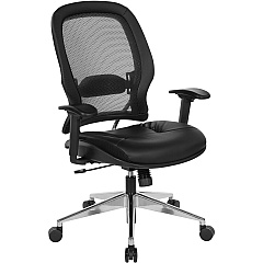 Office Star Professional Air Grid Back Chair Black Seat Color - Bonded Leather Seat Material - Black Back Color - 5-star Base - Metal - Armrest - 1 Each (335E37P918P) Office Star Professional Air Grid Back Chair Black Seat Color - Bonded Leather Seat Material - Black Back Color - 5-star Base - Metal - Armrest - 1 Each (335E37P918P)