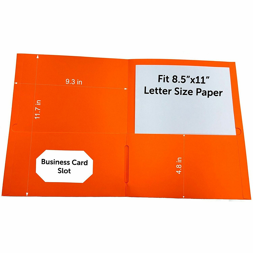 Sparco Letter Pocket Folder 8 1/2" x 11" - 2 Internal Pocket - Orange - 1 Box (78551)