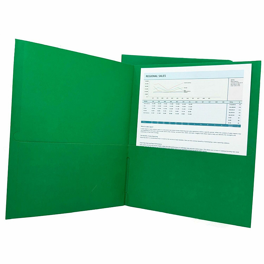 Sparco Letter Pocket Folder 8 1/2" x 11" - 2 Internal Pocket - Green - 1 Box (78545)