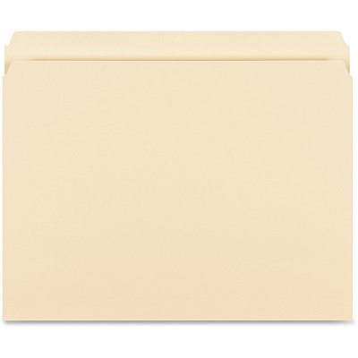 Business Source Straight Tab Cut Letter Recycled Storage Folder 8 1/2" x 11" - 14 pt. - 1 Plys - Manila - 10% Recycled - 50 / Box (BSN16518)