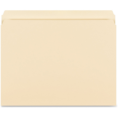 Business Source Straight Tab Cut Letter Recycled Storage Folder 8 1/2" x 11" - 14 pt. - 1 Plys - Manila - 10% Recycled - 50 / Box (BSN16518)