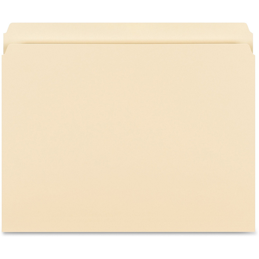 Business Source Straight Tab Cut Letter Recycled Storage Folder 8 1/2" x 11" - 14 pt. - 1 Plys - Manila - 10% Recycled - 50 / Box (BSN16518)