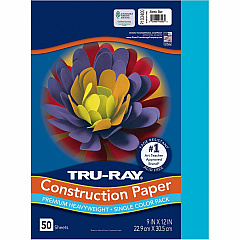 Tru-Ray Construction Paper Art Project - 12" Width x 9" Length - Atomic Blue - Sulphite - 1 Pack (103400) Tru-Ray Construction Paper Art Project - 12" Width x 9" Length - Atomic Blue - Sulphite - 1 Pack (103400)