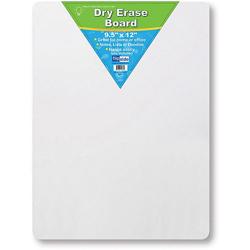 Flipside Products Flipside Unframed Mini Dry Erase Board 9.5" (0.8 ft) Width x 12" (1 ft) Height - White Surface - Rectangle - 1 Each (10065)