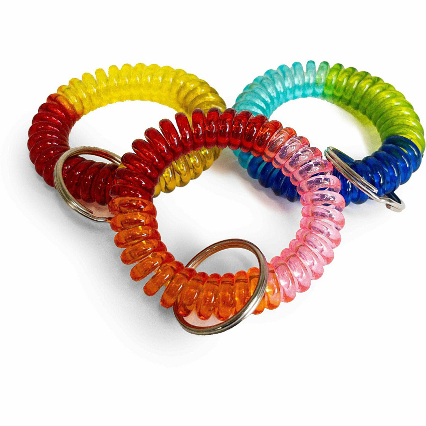 The Pencil Grip Key Ring Wrist Coil 1.5" Height x 1.5" Width x 1.5" Length - Durable, Stretchable - 1 Each (26001)