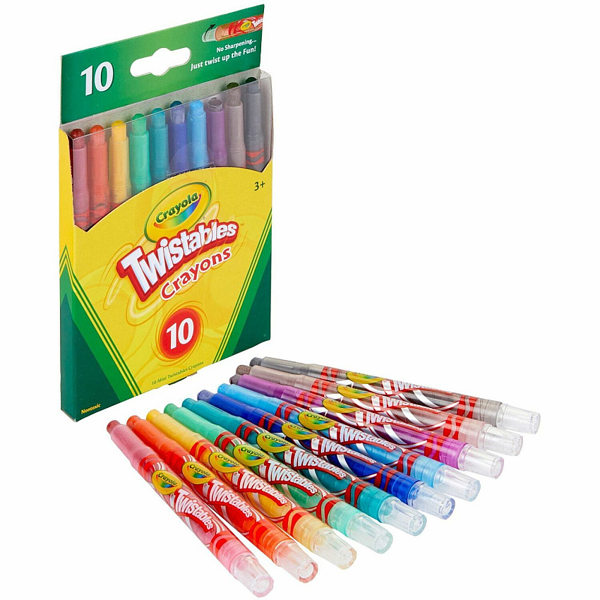 Crayola Mini Twistables Crayons Clear, Assorted - 10 / Set (529715)