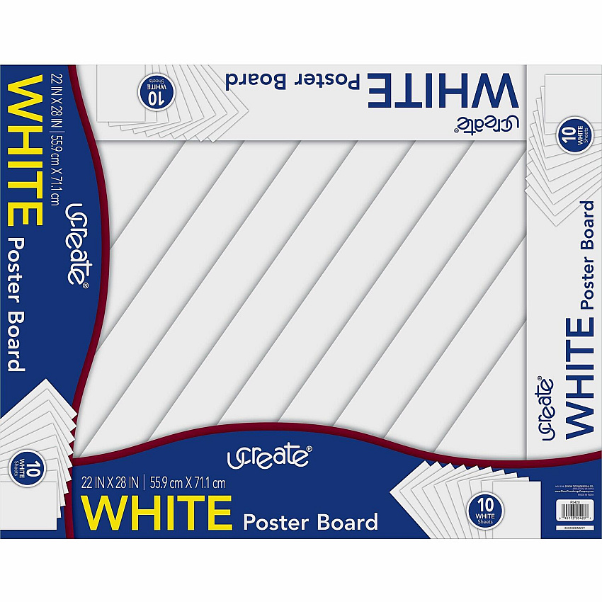 UCreate Poster Board Package Multipurpose - 28" Height x 22" Width - White - 1 Pack (5420)
