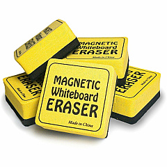 The Pencil Grip Magnetic Whiteboard Eraser Class Pack 2" Width x 2" Length - Durable, Soft, Magnetic - Yellow - 24 / Pack (3552)
