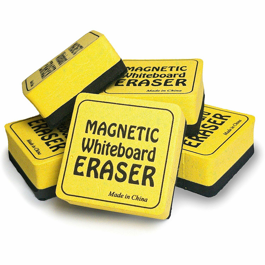 The Pencil Grip Magnetic Whiteboard Eraser Class Pack 2" Width x 2" Length - Durable, Soft, Magnetic - Yellow - 24 / Pack (3552)