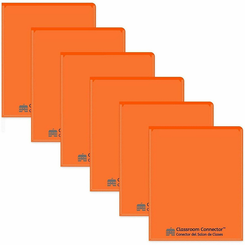C-Line Classroom Connector Letter Report Cover 8 1/2" x 11" - 2 Internal Pocket - Orange - 25 / Box (32002)