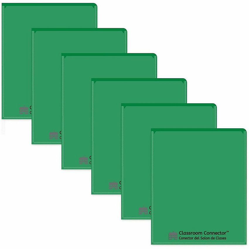 C-Line Classroom Connector Letter Report Cover 8 1/2" x 11" - 2 Internal Pocket - Green - 25 / Box (32003)