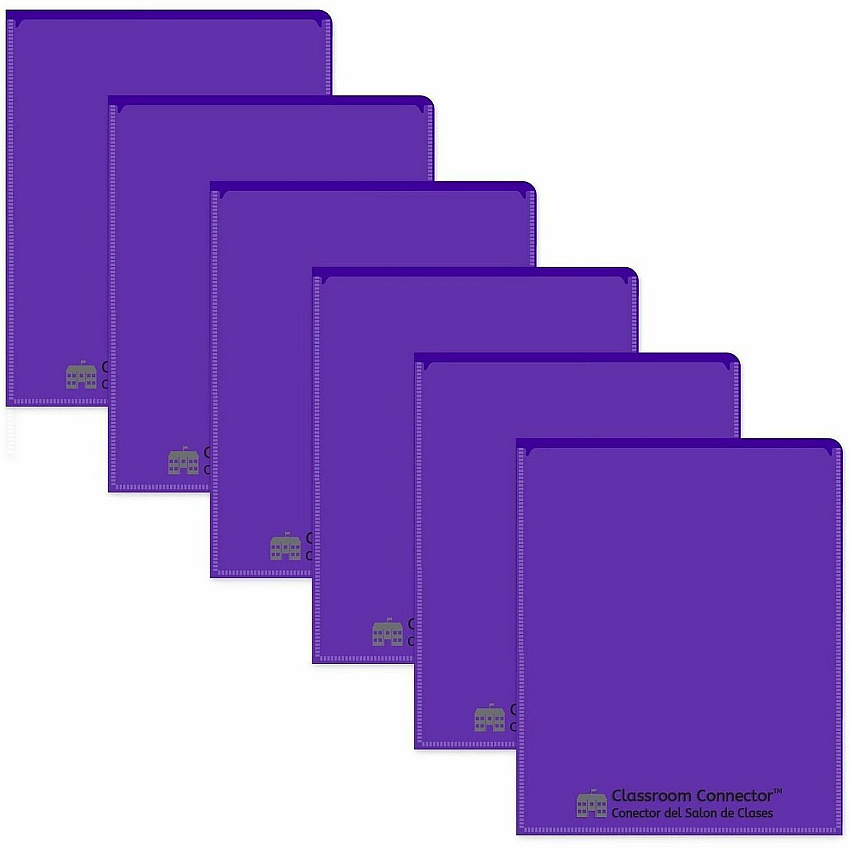 C-Line Classroom Connector Letter Report Cover 8 1/2" x 11" - 2 Internal Pocket - Purple - 25 / Box (32009)