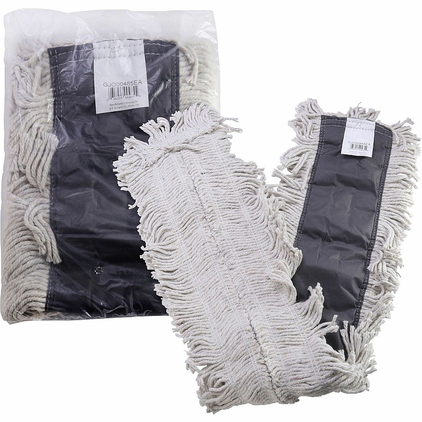 Genuine Joe Disposable Dust Mop Refill 5" Width x 48" Length - Disposable, 4-ply, Looped Ends, Quick Drying, Fray Resistant, Durable, Absorbent, 4-ply Yarn - Synthetic, Cotton - Natural - 1 Each (GJO00485)