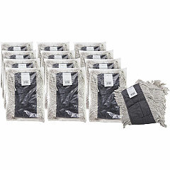Genuine Joe Disposable Dust Mop Refill 5" Width x 24" Length - Disposable, Fray Resistant, Quick Drying, Absorbent, Durable, 4-ply Yarn, Cut Ends - Cotton - Natural - 12 / Carton (GJO00245CT)