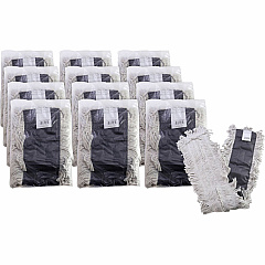 Genuine Joe Disposable Dust Mop Refill 5" Width x 48" Length - Disposable, Looped Ends, Fray Resistant, 4-ply, Quick Drying, Durable, Absorbent, 4-ply Yarn - Cotton, Synthetic - Natural - 12 / Carton (GJO00485CT)