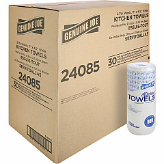 Genuine Joe Kitchen Roll Flexible Size Towels 2 Ply - 1 5/8" Core - White - Paper - 30 / Carton (GJO24085) Genuine Joe Kitchen Roll Flexible Size Towels 2 Ply - 1 5/8" Core - White - Paper - 30 / Carton (GJO24085)